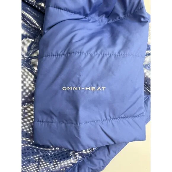 Columbia 2X Heavenly Long Hooded Jacket Omni-Heat Blue Puffer - Picture 4 of 13